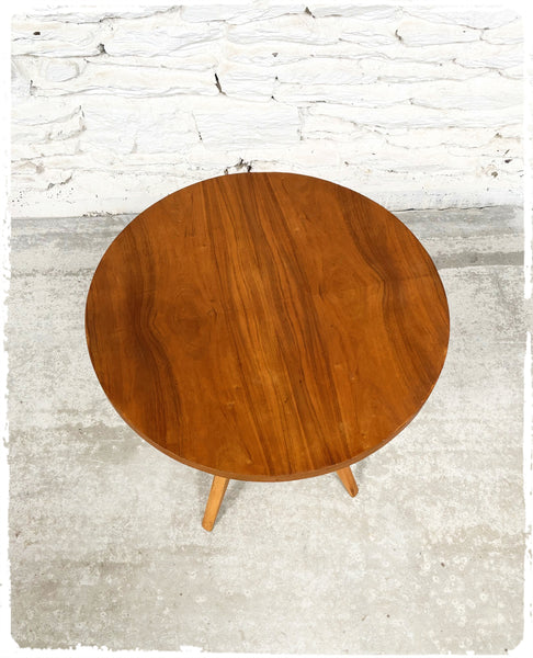 Guéridon Table d'Appoint Vintage Art Déco en Bois Exotique