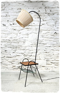 Lampadaire Liseuse Vintage avec Table d'Appoint