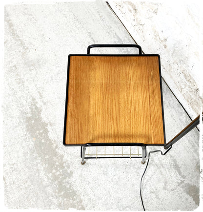 Lampadaire Liseuse Vintage avec Table d'Appoint