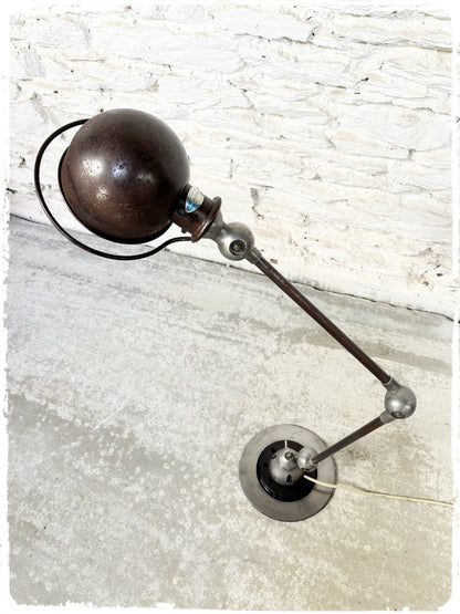 Lampe d’Atelier Articulée Vintage Jielde 2 Bras Avec Socle