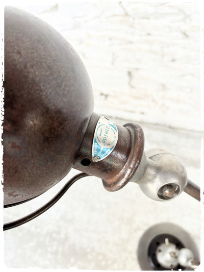 Lampe d’Atelier Articulée Vintage Jielde 2 Bras Avec Socle