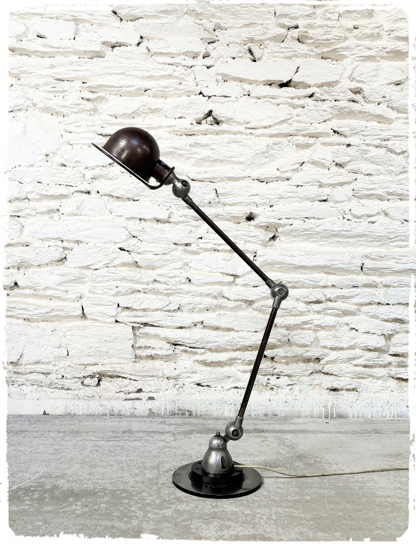 Lampe d’Atelier Articulée Vintage Jielde 2 Bras Avec Socle