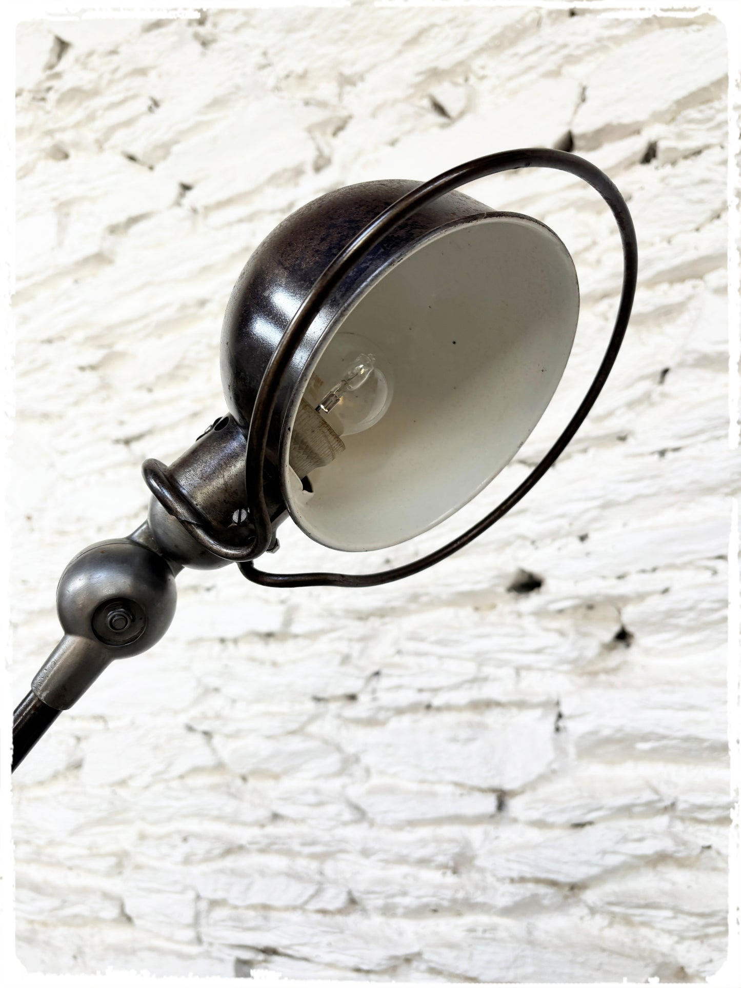 Lampe d’Atelier Articulée Vintage Jielde 2 Bras Avec Socle