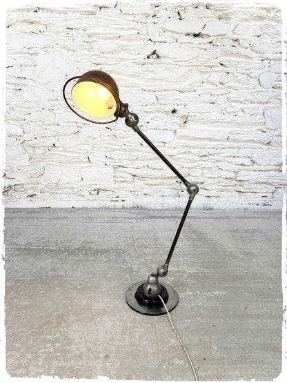 Lampe d’Atelier Articulée Vintage Jielde 2 Bras Avec Socle