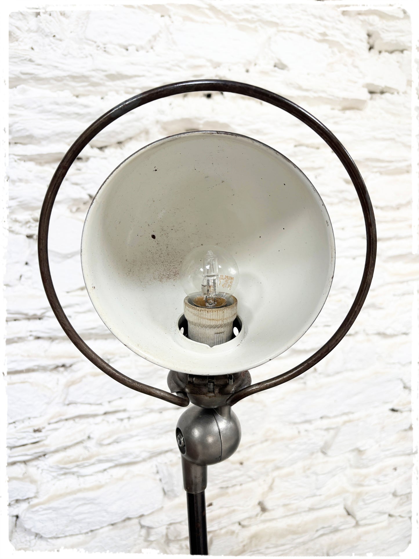 Lampe d’Atelier Articulée Vintage Jielde 2 Bras Avec Socle