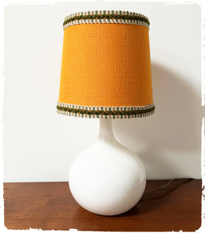Lampe de Table Vintage Années 70 Blanche & Orange