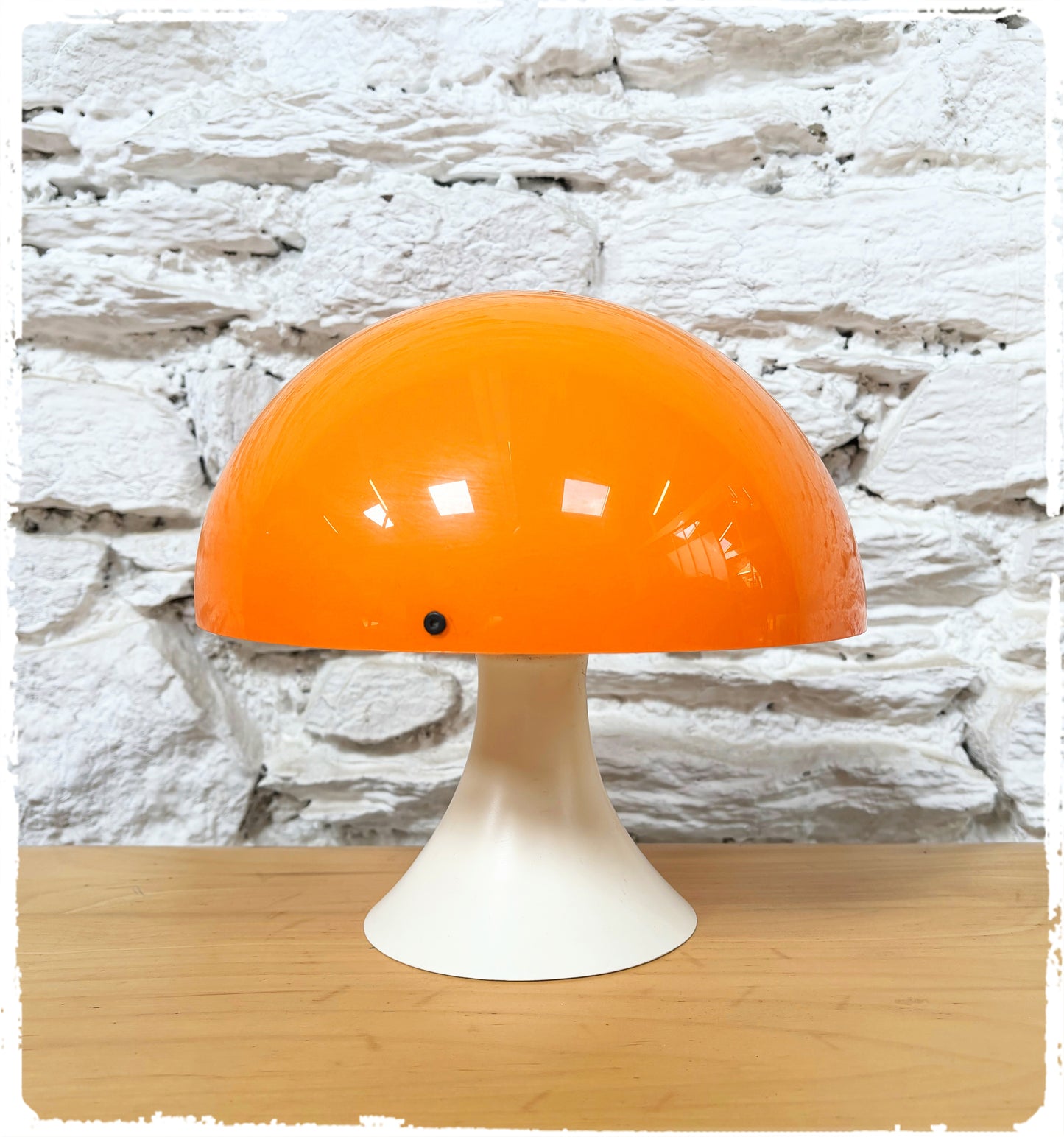Lampe de Table Vintage Mushroom Pied Tulipe Années 70 Orange