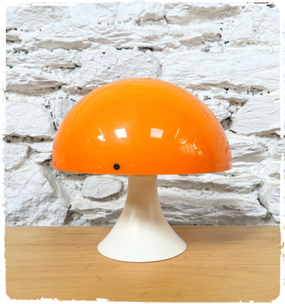 Lampe de Table Vintage Mushroom Pied Tulipe Années 70 Orange