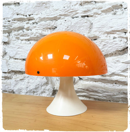 Lampe de Table Vintage Mushroom Pied Tulipe Années 70 Orange