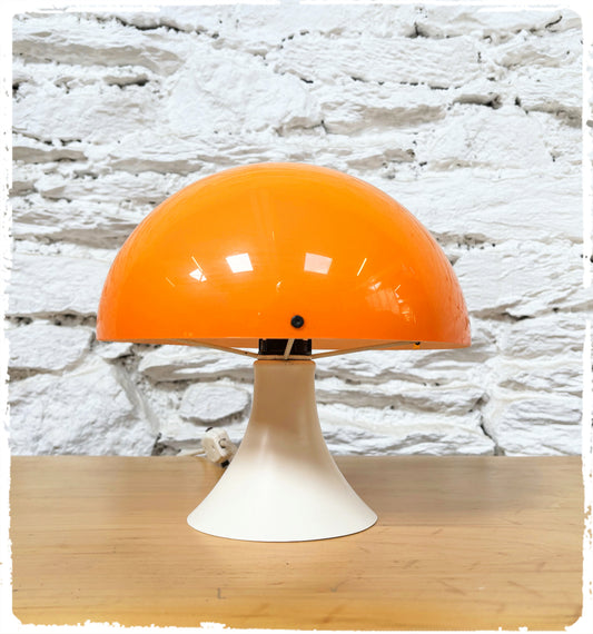 Lampe de Table Vintage Mushroom Pied Tulipe Années 70 Orange