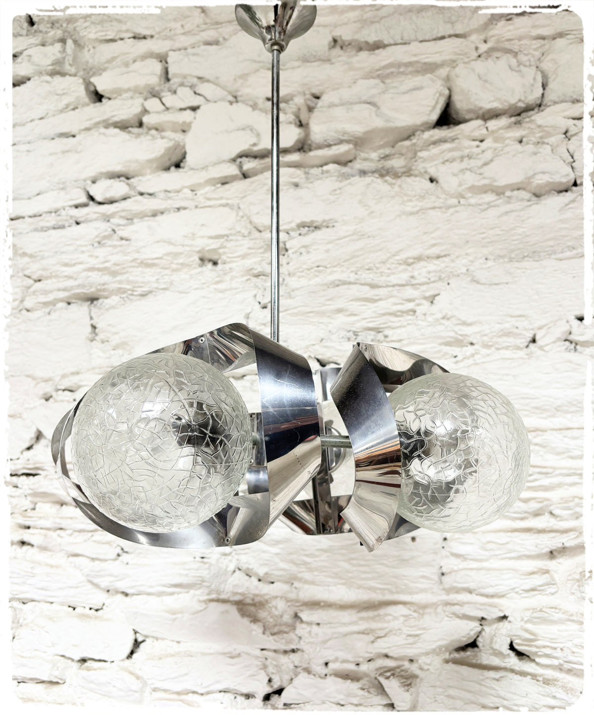 Lustre Chromé 4 Feux Vintage Space Age
