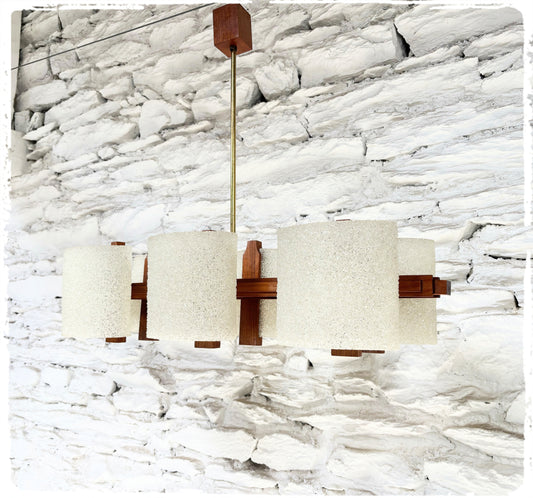 Lustre Vintage Style Scandinave en Teck et Perspex