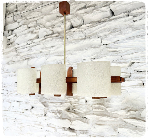 Lustre Vintage Style Scandinave en Teck et Perspex