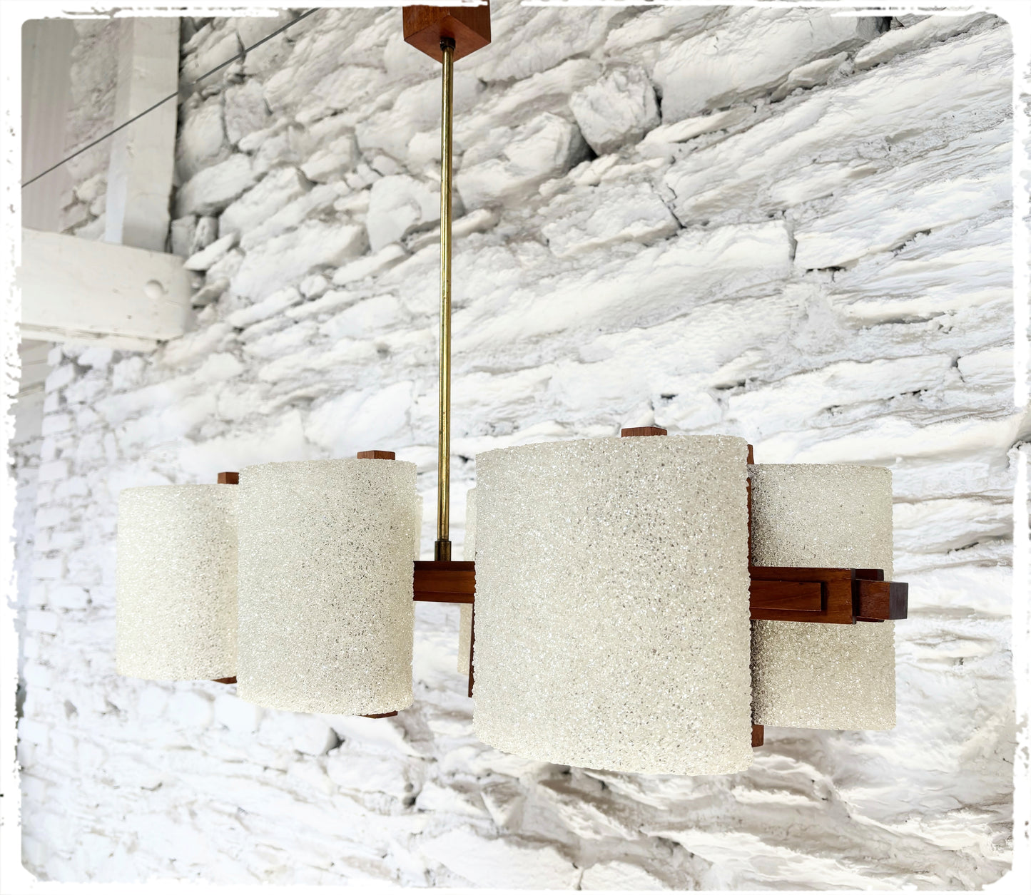 Lustre Vintage Style Scandinave en Teck et Perspex