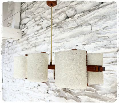 Lustre Vintage Style Scandinave en Teck et Perspex