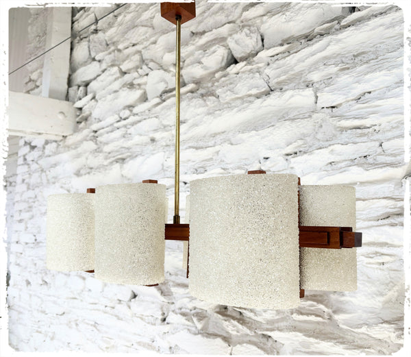 Lustre Vintage Style Scandinave en Teck et Perspex