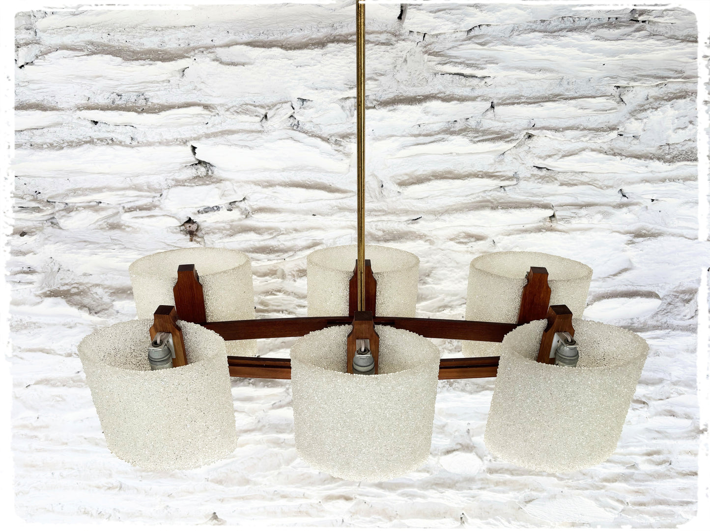 Lustre Vintage Style Scandinave en Teck et Perspex