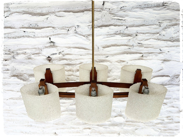 Lustre Vintage Style Scandinave en Teck et Perspex
