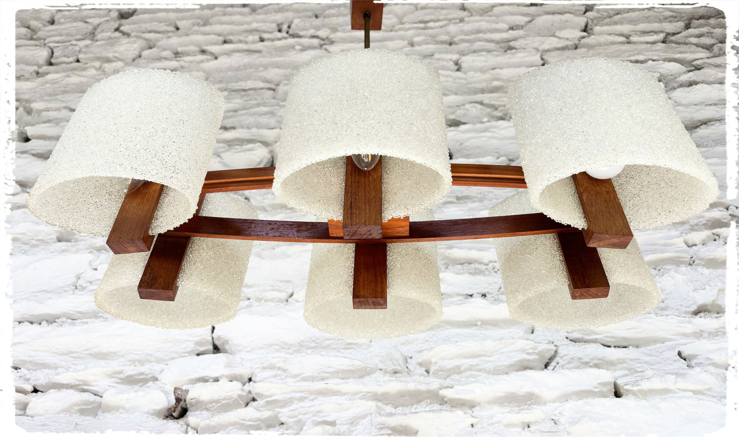 Lustre Vintage Style Scandinave en Teck et Perspex