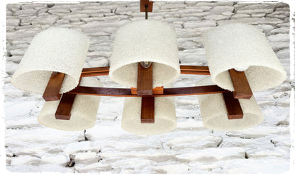 Lustre Vintage Style Scandinave en Teck et Perspex