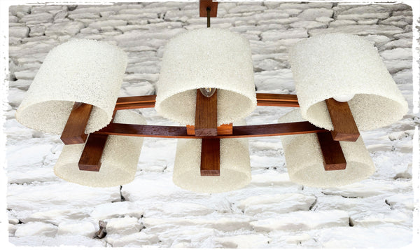 Lustre Vintage Style Scandinave en Teck et Perspex