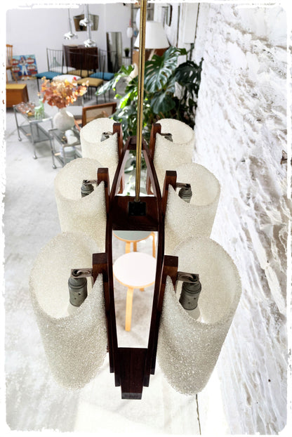 Lustre Vintage Style Scandinave en Teck et Perspex