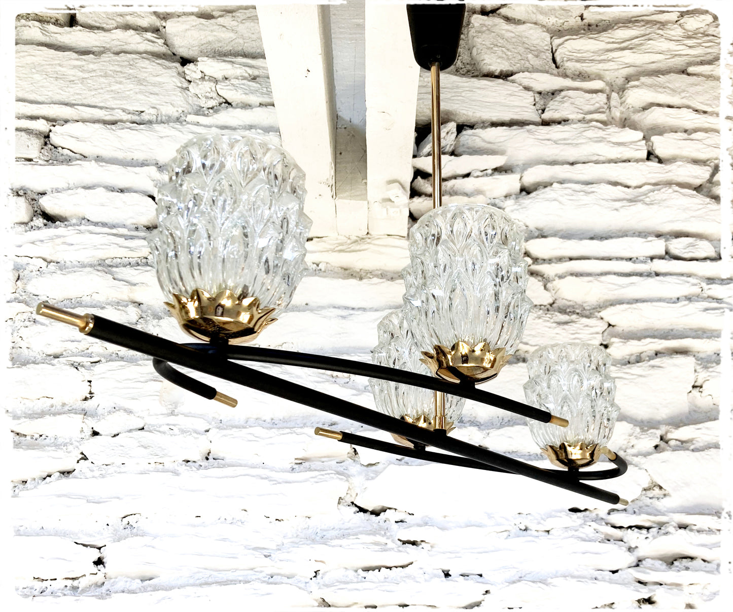 Lustre Vintage 4 Feux Maison Arlus
