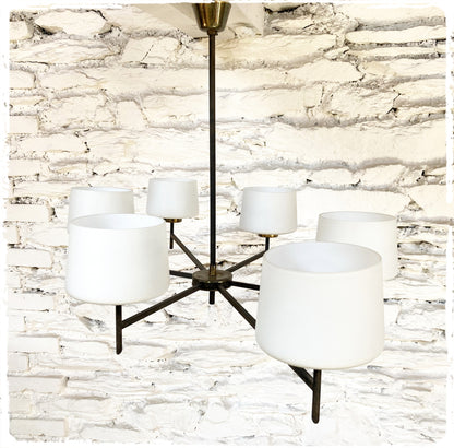 Grand Lustre Vintage 6 Feux Style Maison Arlus