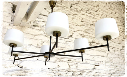 Grand Lustre Vintage 6 Feux Style Maison Arlus