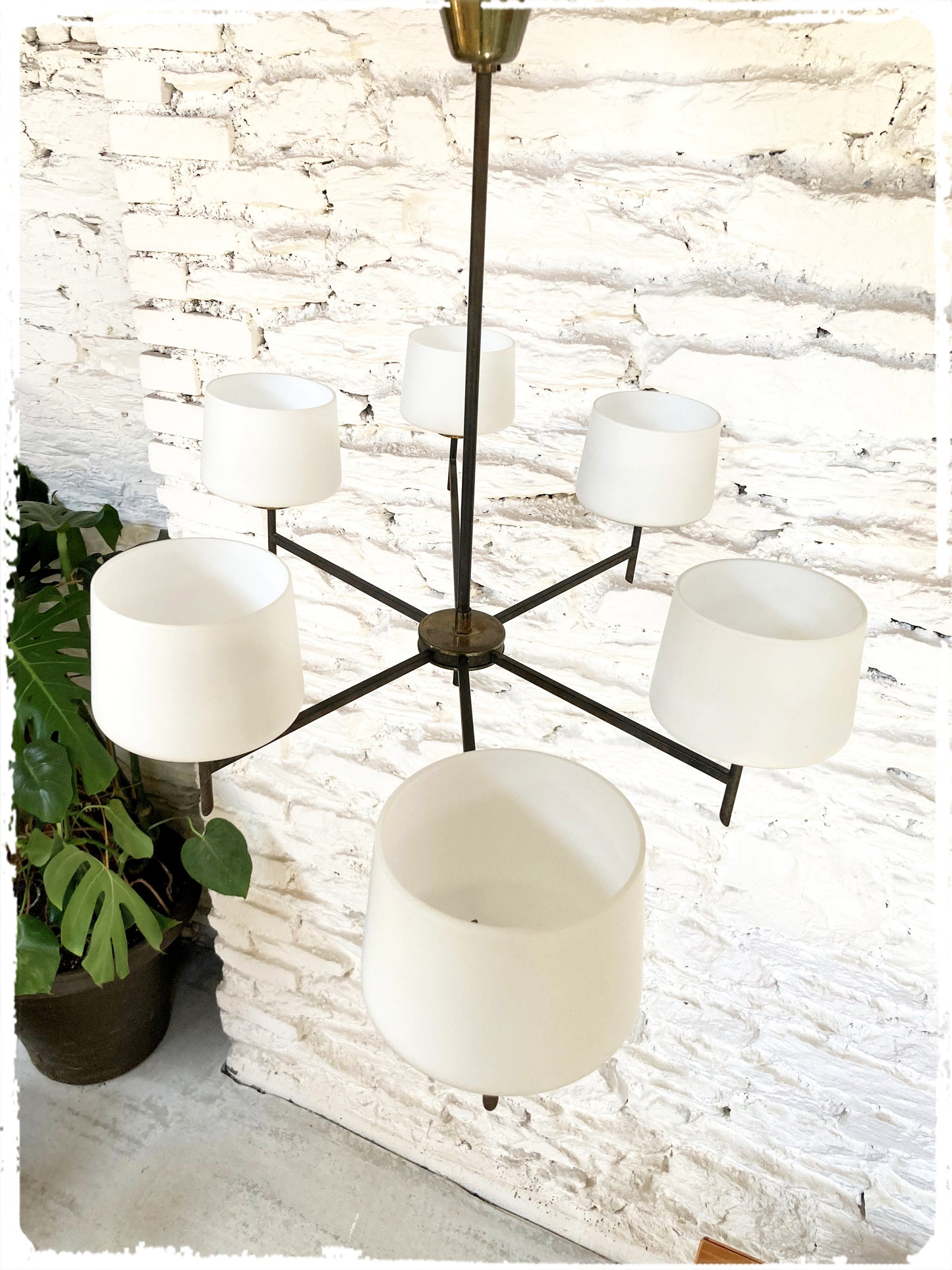 Grand Lustre Vintage 6 Feux Style Maison Arlus