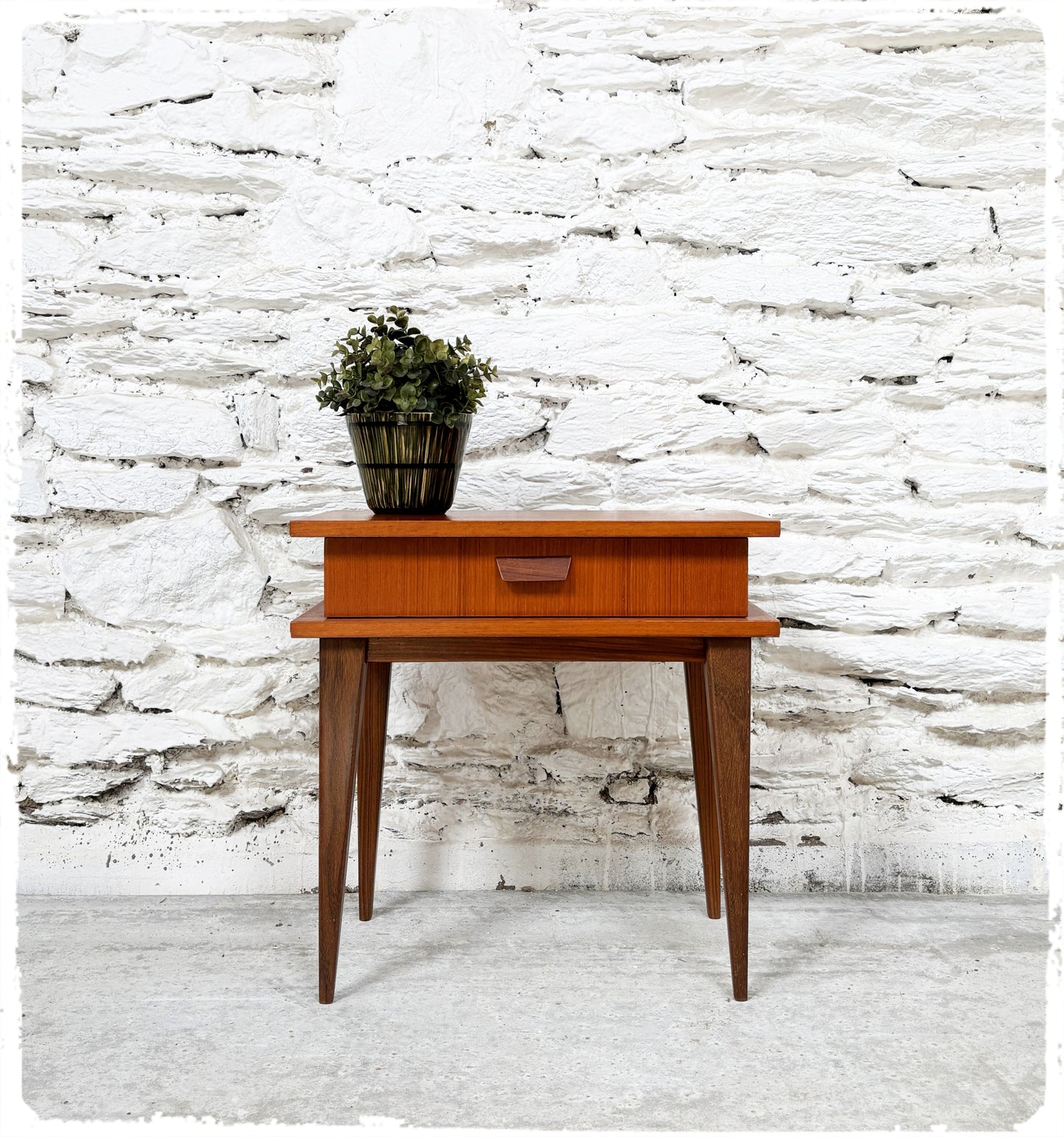 Meuble d'Appoint Chevet Vintage Style Scandinave en Teck