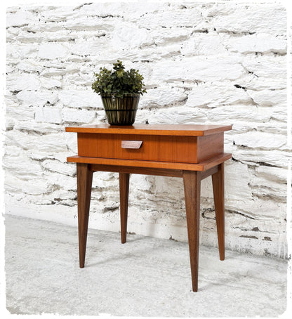 Meuble d'Appoint Chevet Vintage Style Scandinave en Teck