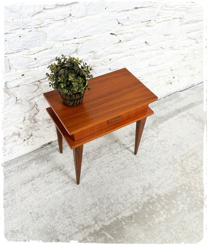 Meuble d'Appoint Chevet Vintage Style Scandinave en Teck