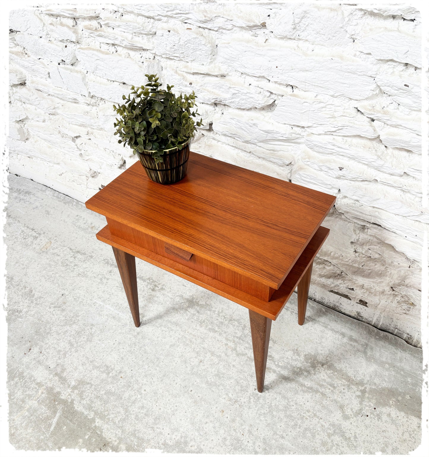 Meuble d'Appoint Chevet Vintage Style Scandinave en Teck
