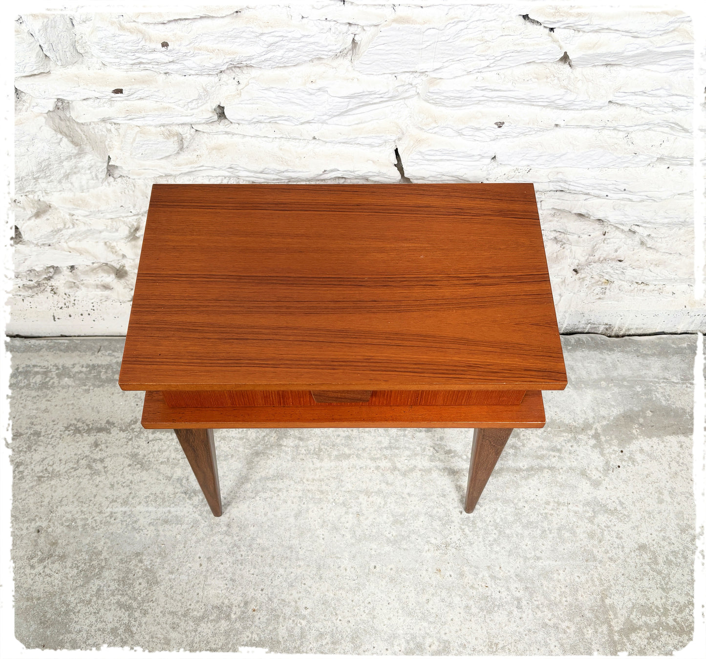 Meuble d'Appoint Chevet Vintage Style Scandinave en Teck