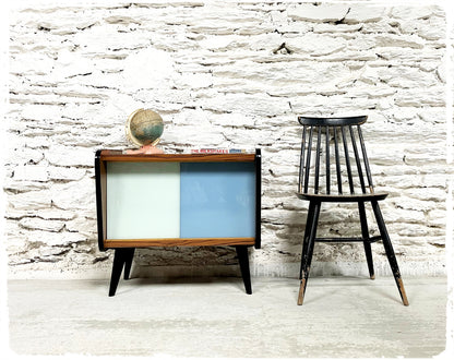 Petit Meuble Bas Vintage Formica Pieds Compas Noirs