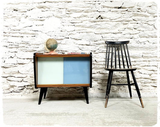 Petit Meuble Bas Vintage Formica Pieds Compas Noirs
