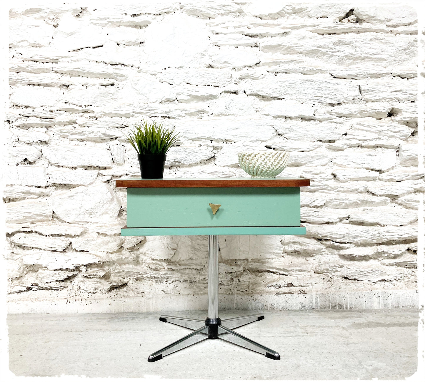 Meuble d'Appoint Chevet Vintage Pied Croix