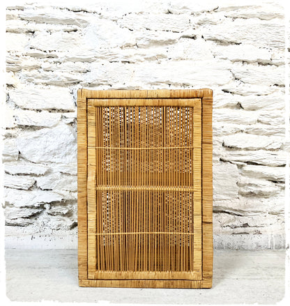 Meuble d'Appoint Chevet Vintage en Rotin