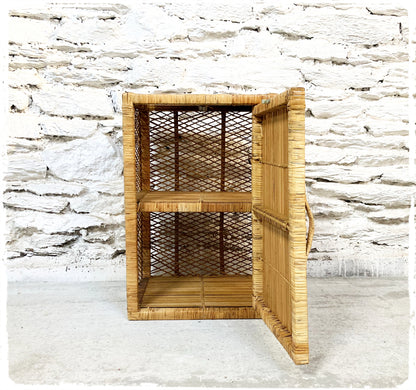 Meuble d'Appoint Chevet Vintage en Rotin