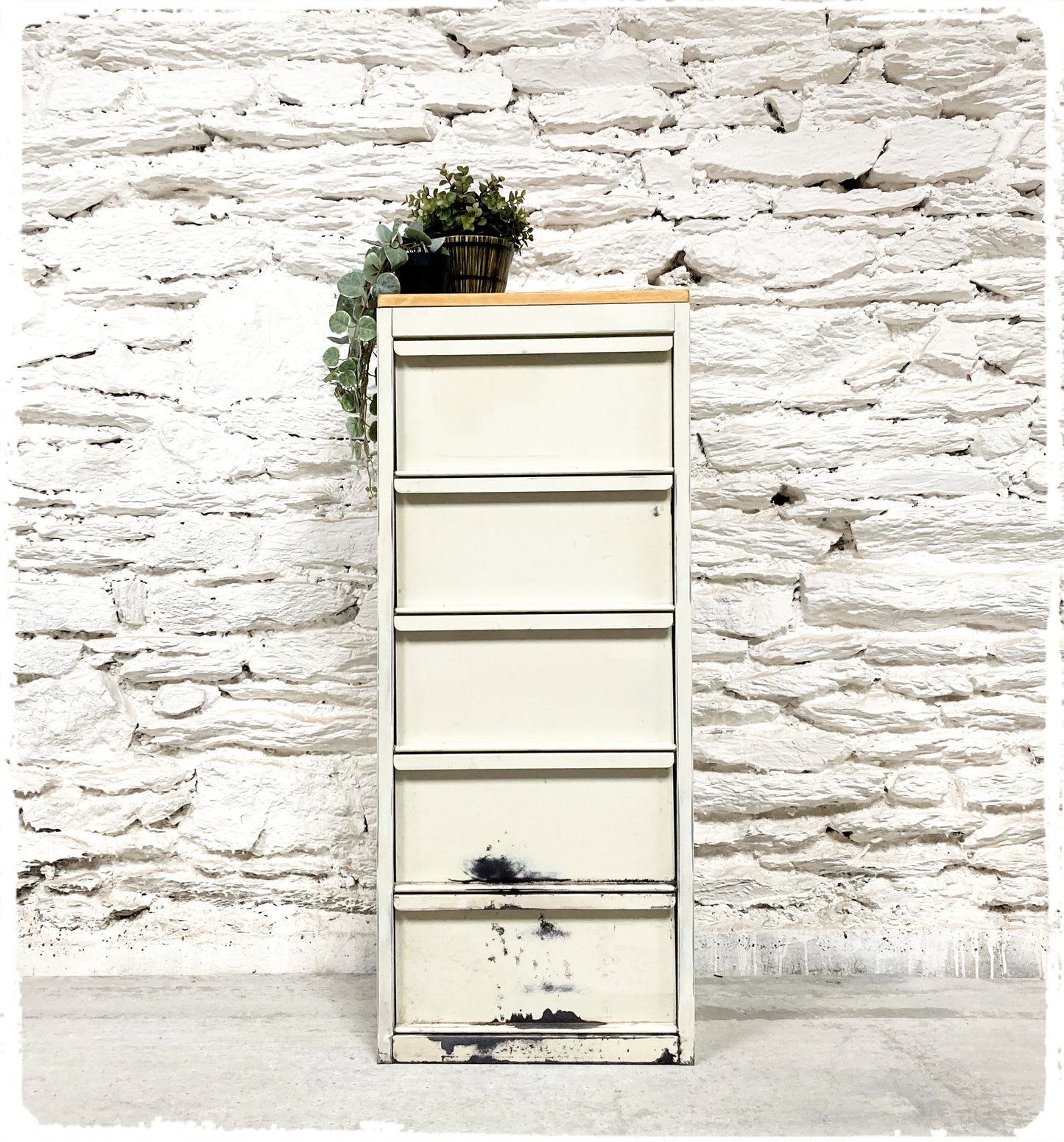 Meuble de Métier d'Atelier Vintage à Clapets Métal et Bois