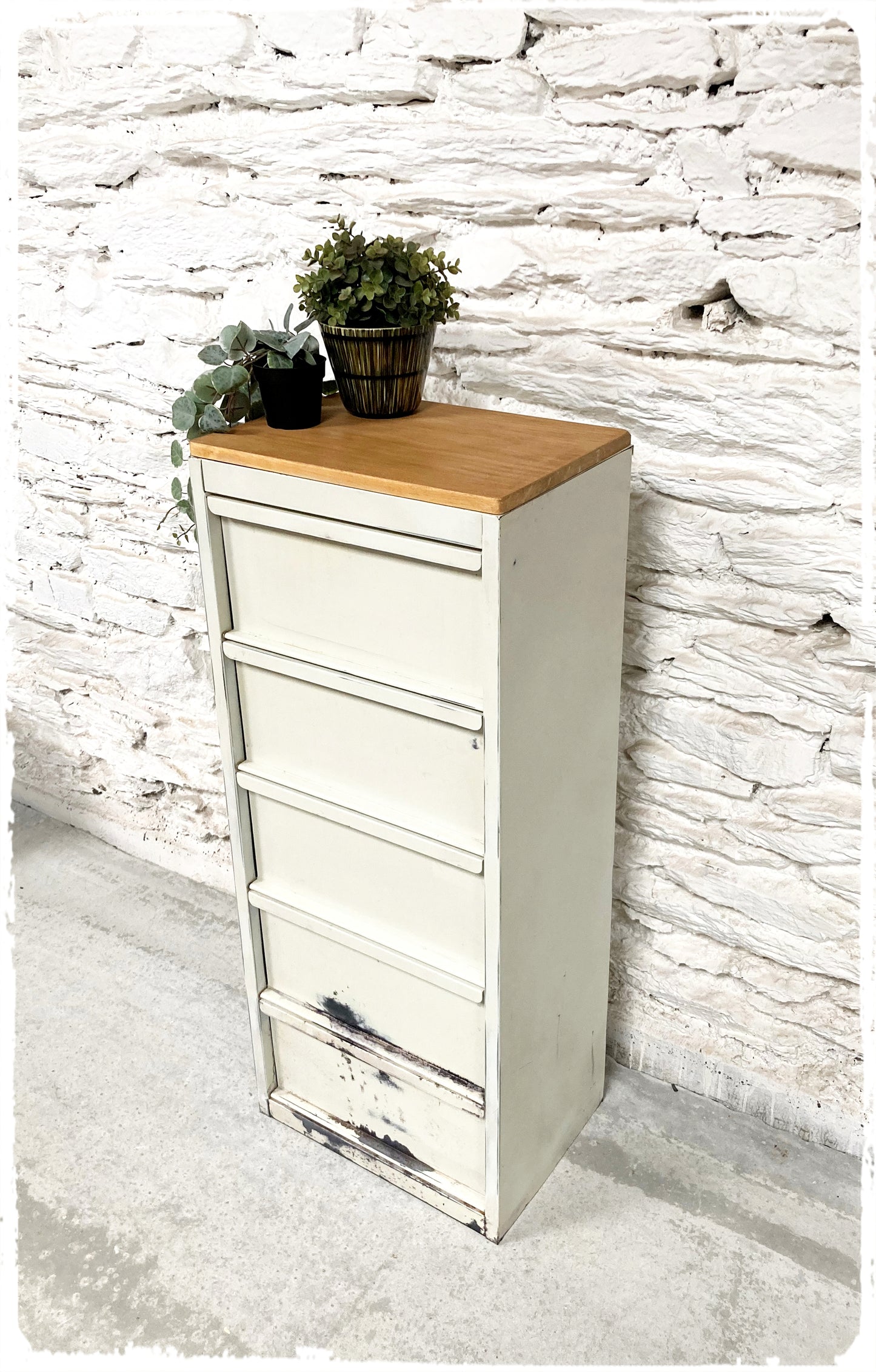 Meuble de Métier d'Atelier Vintage à Clapets Métal et Bois