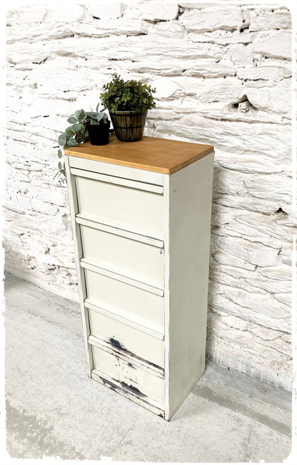 Meuble de Métier d'Atelier Vintage à Clapets Métal et Bois