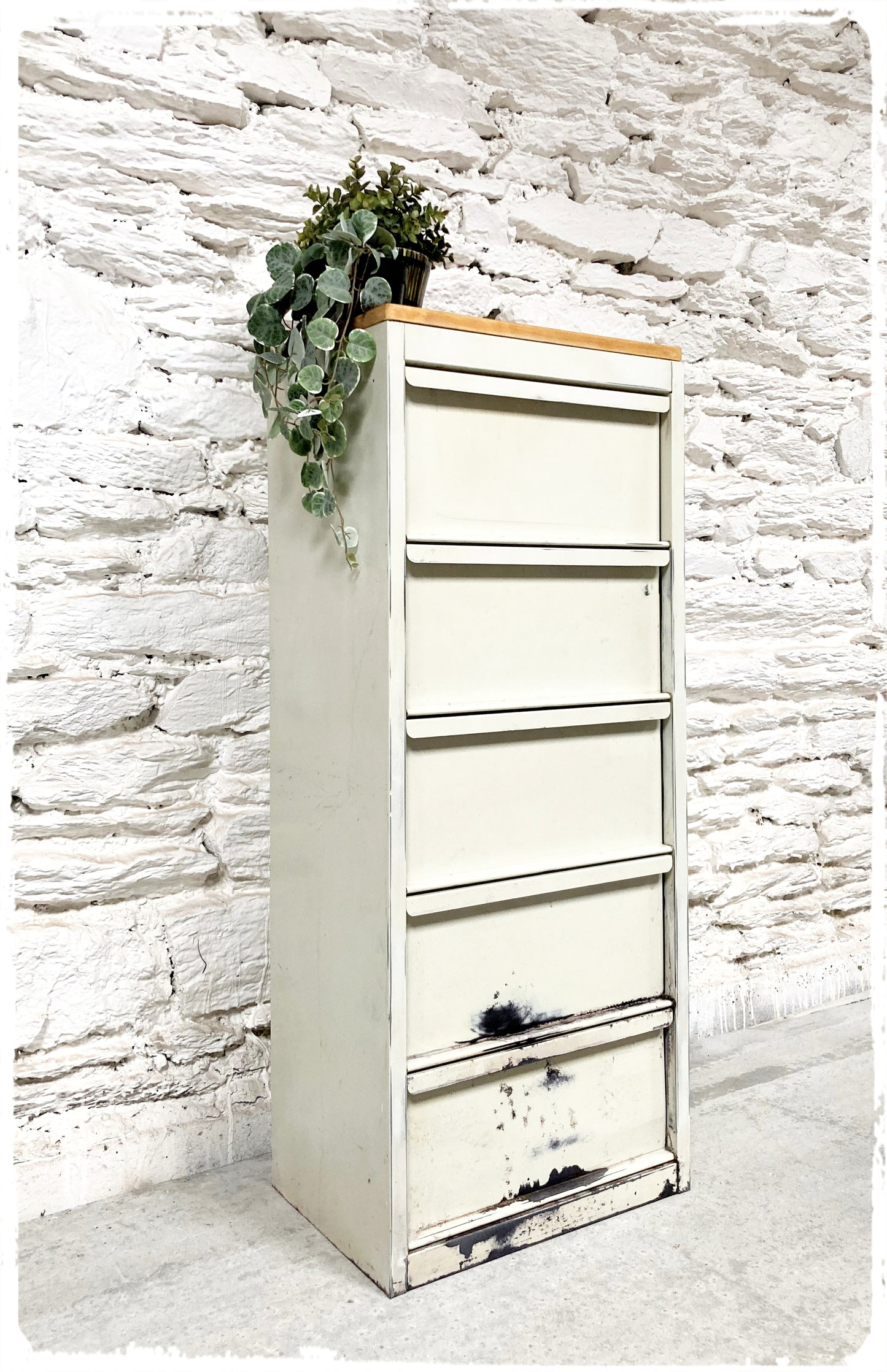 Meuble de Métier d'Atelier Vintage à Clapets Métal et Bois