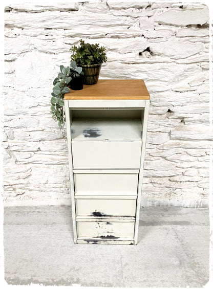 Meuble de Métier d'Atelier Vintage à Clapets Métal et Bois