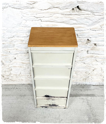 Meuble de Métier d'Atelier Vintage à Clapets Métal et Bois