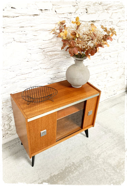 Meuble Hi-Fi Rangement Bar Vintage Pieds Compas Noirs