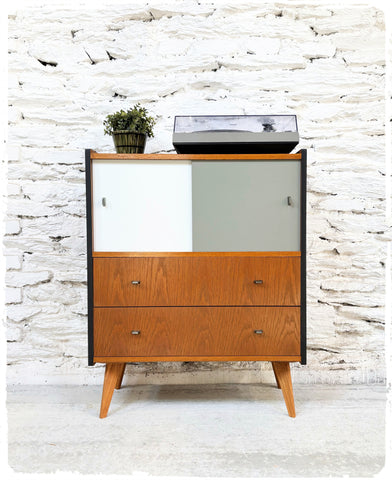 Meuble Hi-fi Rangement Commode Vintage Pieds Compas