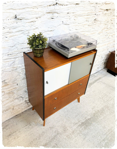 Meuble Hi-fi Rangement Commode Vintage Pieds Compas