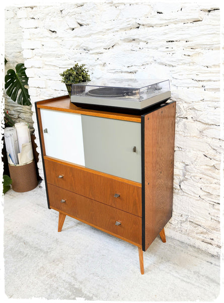 Meuble Hi-fi Rangement Commode Vintage Pieds Compas